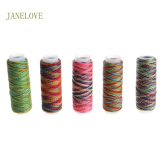 Jlove ด้ายโพลีเอสเตอร์ หลากสี สําหรับจักรเย็บผ้า 5 ชิ้น