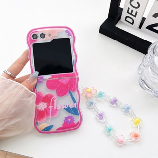 เคสโทรศัพท์มือถือ กันกระแทก ลายดอกไม้ ดอกทิวลิป สีม่วง สีแดง สร้างสรรค์ สําหรับ Samsung Galaxy Z Flip 5 4 3 5G Z Flip 4