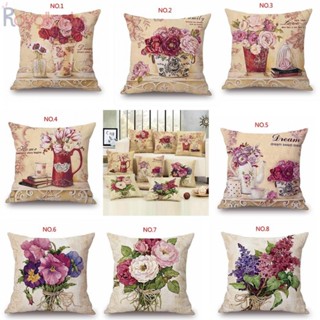 #ROYALLADY#Pillow ปลอกหมอนอิง แบบนิ่ม ลายดอกไม้ ใบไม้สีเขียว สําหรับตกแต่งบ้าน ห้องนั่งเล่น