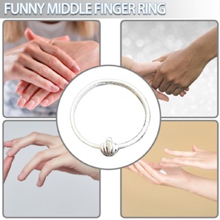 Cute Funny Ring Middle Finger Gesture Hip Hop Punk Ring Biker Ring for Men Women