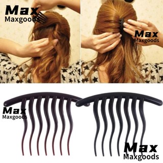 Maxg 4 ชิ้น แทรก กิ๊บ หวี ช่อผมหางม้า สีดํา ส้อมผม แบบพกพา ฟันหยัก สีกาแฟ พลาสติก แทรก กิ๊บติดผม เครื่องมือจัดแต่งทรงผม