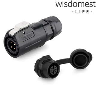 Wisdomest IP67 ปลั๊กเชื่อมต่อ โลหะผสมสังกะสี กันน้ํา แบบพกพา 4 Pin IP67 M124Pin