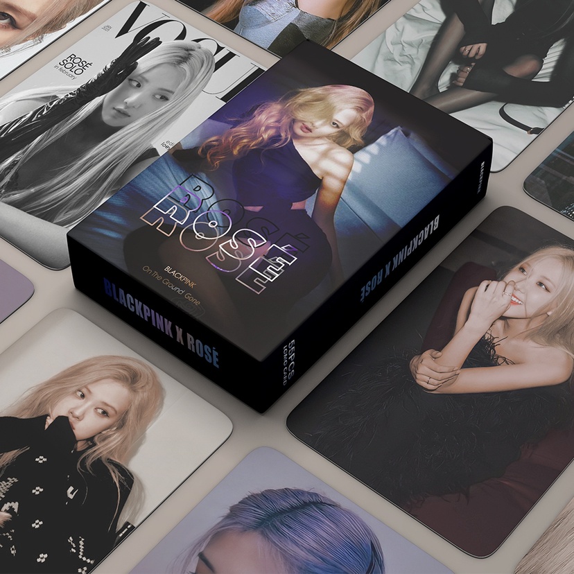 55 ชิ้น/กล่อง ROSE VOUGE อัลบั้มภาพ Photocards BLACK-PINK การ์ด Lomo สีดําสีชมพูKpopโปสการ์ดสินค้าให