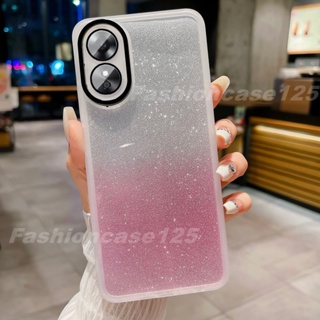 เคสโทรศัพท์ซิลิโคน TPU แบบนิ่ม กันกระแทก ป้องกันเลนส์กล้อง แต่งกลิตเตอร์ ไล่โทนสี สําหรับ OPPO Reno8 T A78 A17 A17k Reno 8T Reno8T 5G 4G 2023 2022