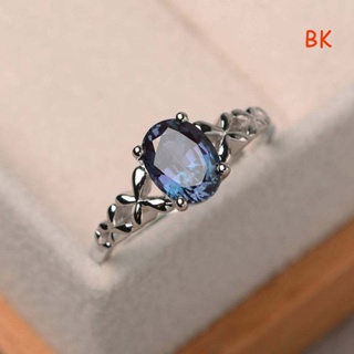 Bk Tanzanite แหวนเงิน S925 ประดับเพชรคริสตัล แซฟไฟร์ สีดํา เครื่องประดับแฟชั่น สําหรับผู้ชาย ผู้หญิง