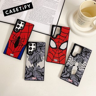 เคสป้องกันโทรศัพท์มือถือกระจก ลาย Venom Spider-Man สําหรับ Samsung Galaxy S22 Ultra S23 Ultra S23 Plus S23+