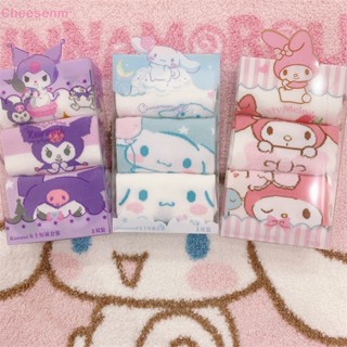 ถุงเท้ากีฬา แบบบาง สวมใส่สบาย ลายการ์ตูนอนิเมะ Cinnamoroll Dog My Melody Kawaii Sanrio Kuromi น่ารัก แฟชั่นฤดูร้อน สําหรับเด็กผู้หญิง และนักเรียน 3 คู่