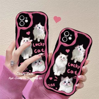 เคสป้องกันโทรศัพท์มือถือ แบบนิ่ม ลายแมวน่ารัก สําหรับ iPhone 15 XR 14 13 11 12 Pro Max 8 7 6 6s Plus SE 2020 XS Max