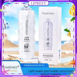 ♕ Rosetimes Spf50+ Runkeying Sunscreen Lotion Ultra-violet Whitening Moisturizing Oil Control Isolation Waterproof Long Lasting Face Care 30g UPBEST