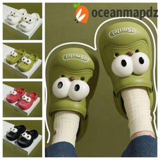 Oceanmapdz รองเท้าแตะ Crocs แบบนิ่ม กันลื่น กันน้ํา ลายการ์ตูนสุนัขยิ้ม สําหรับเด็กผู้หญิง