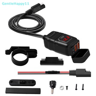 Gentlehappy อะแดปเตอร์โวลต์มิเตอร์ดิจิทัล USB QC 3.0 สําหรับรถจักรยานยนต์