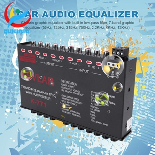 [Qunjiajia.th] อีควอไลเซอร์เครื่องเสียงรถยนต์ 7 แบนด์ 35-250HZ EQ