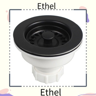 Ethel1 หน้าแปลนพลาสติก 114 มม. สีดํา แบบเปลี่ยน สําหรับอ่างล้างจาน อ่างล้างหน้า ผัก