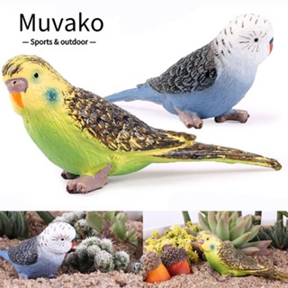 Muvako โมเดลนกแก้วจําลอง เสมือนจริง ขนาดเล็ก สําหรับตกแต่งบ้านตุ๊กตา