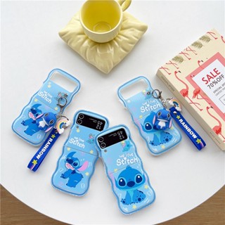 เคสโทรศัพท์มือถือ TPU ลาย Stitch สีฟ้า สําหรับ Samsung Galaxy Z Flip 5 4 3 5G