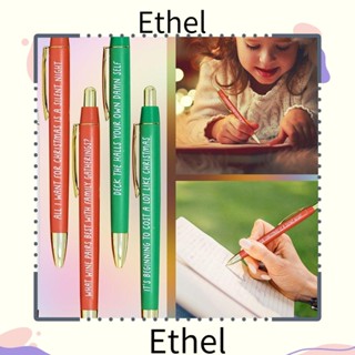 Ethel1 ชุดปากกาเจลลูกลื่น ลายคริสต์มาส สีดํา สําหรับบ้าน ออฟฟิศ โรงเรียน 5 ชิ้น