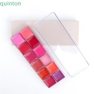 Quinton ลิปกลอสพาเลท 12 สี ให้ความชุ่มชื้น ผู้หญิง เกาหลี เครื่องสําอาง ลิปโคลน ลิปทินท์