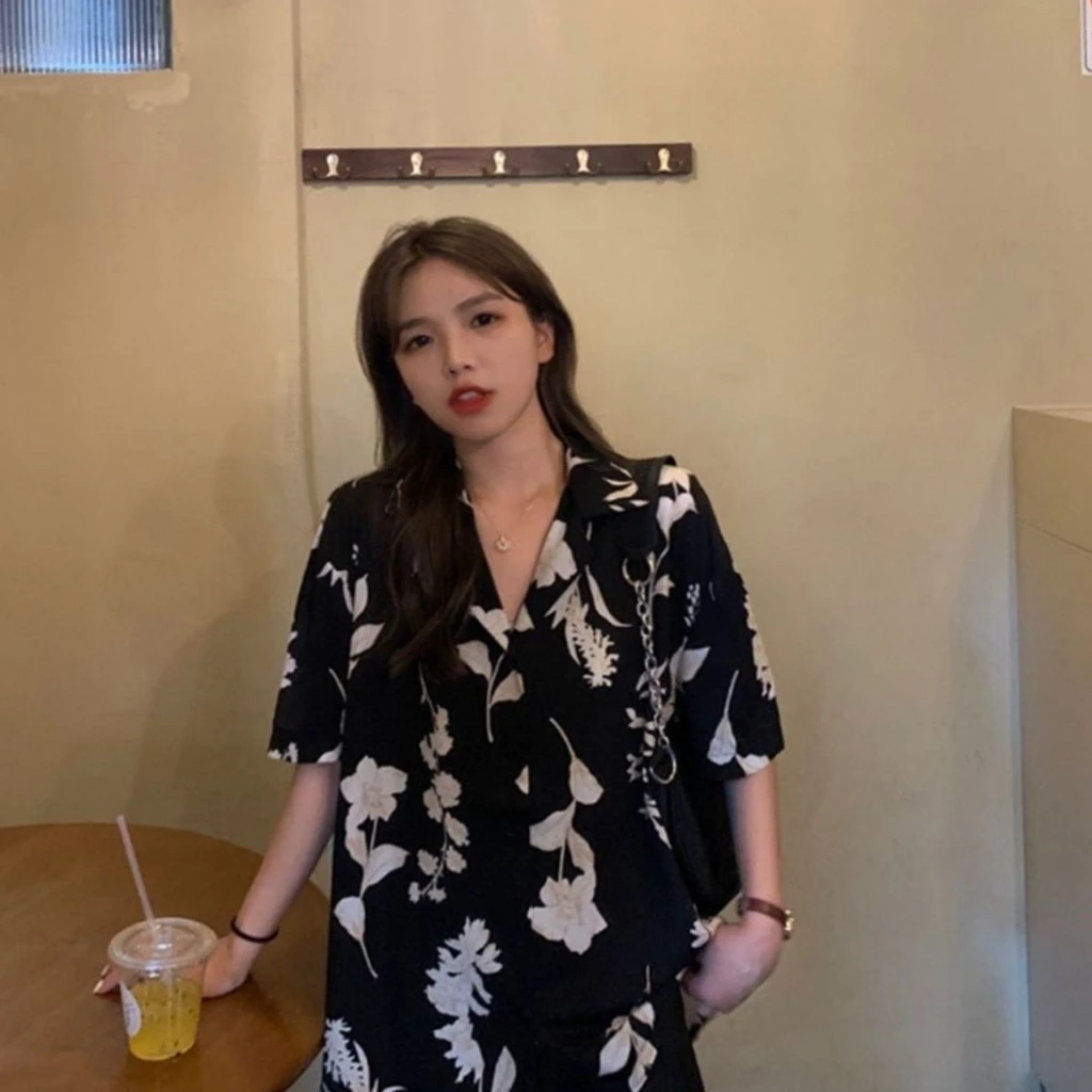 เสื้อเชิ้ตฮาวาย แขนสั้น ลายดอกไม้ สงกรานต์ ผู้หญิง thumbnail 5