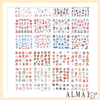 Alma สติกเกอร์ตกแต่งเล็บ ลายเพนกวิน คริสต์มาส 12 ชิ้น