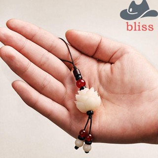 Bliss พวงกุญแจ จี้รูปโพธิ์ แฮนด์เมด สไตล์จีนวินเทจ สําหรับตกแต่งโทรศัพท์มือถือ