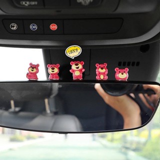 Cute Strawberry Bear Car Decoration Trending Cartoon Car Accessories Car Center Console Display Decoration Accessories Cute car interior accessories