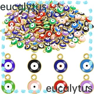 Eucalytus1 ลูกปัด อัลลอย รูปดวงตาปีศาจ หลากสี สําหรับทําเครื่องประดับ