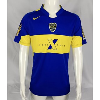 เสื้อกีฬาแขนสั้น ลายทีมชาติฟุตบอล Boca 100th Anniversary 2005 สไตล์วินเทจ แห้งเร็ว AAA สําหรับผู้ชาย