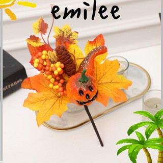 Emilee ฟักทอง ใบเมเปิ้ล ฟักทอง เบอร์รี่ ใบเมเปิ้ลประดิษฐ์ DIY สําหรับตกแต่งบ้าน เทศกาลฮาโลวีน ฤดูใบไม้ร่วง