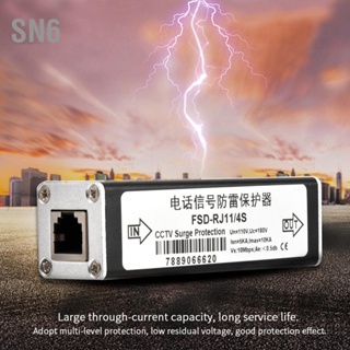 SN6 RJ11 โทรศัพท์ Fax Surge Protector Lighting อุปกรณ์ป้องกันไฟกระชาก Thunder Arrester 110V