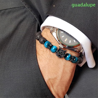 Guadalupe สร้อยข้อมือ ประดับเพทาย หมาป่า ออบซิเดียน แฮนด์เมด สีดํา เครื่องประดับแฟชั่น 2021