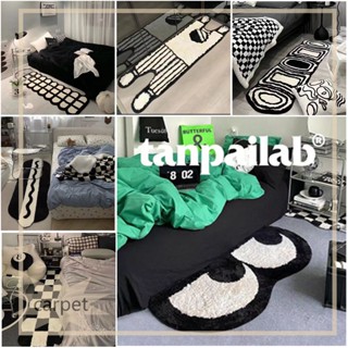 พรมปูพื้น ผ้าแคชเมียร์เทียม กันความชื้น กันสิ่งสกปรก สีดํา แ…