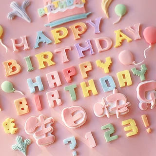 แม่พิมพ์ซิลิโคน รูปตัวอักษร Happy Birthday สําหรับตกแต่งขอบเค้ก ช็อคโกแลต เบเกอรี่