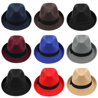 หมวกแก็ป Fedora ประดับโบว์ แฟชั่นสําหรับผู้ชาย และผู้หญิง