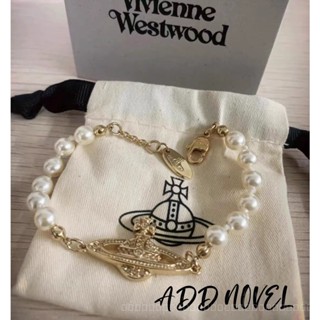 0807-YWTY-SDY Queen Mother Vivienne Weiweian Rhinestone Classic Saturn Pearl Bracelet Punk Elegant Insnana Same Style AN0L