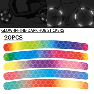 Jacansi 20x Reflective Sticker Car Wheel Hub Rim Stripe Tape Decal Luminous Colorful