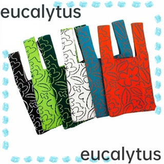 Eucalytus1 กระเป๋าสะพายไหล่ กระเป๋าช้อปปิ้ง แฮนด์เมด นํากลับมาใช้ใหม่ได้