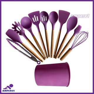 ชุดเครื่องครัวซิลิโคนสีม่วง12ชิ้น Non-Stick Kitchen Utensil Set Kitchen Tools Set -AME1 -AME1