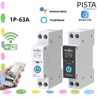 Pista สวิตช์เบรกเกอร์วงจร WiFi 10A-63A 1P ป้องกันการรั่วไหล