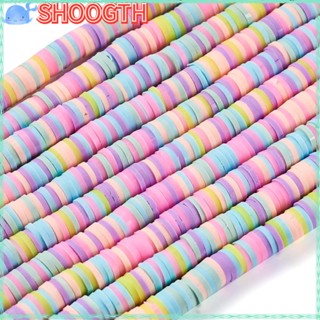 Shoogth ลูกปัดดินน้ํามัน ทรงกลม แบน สีพาสเทล 6 มม. 10 เส้น 3200 ชิ้น