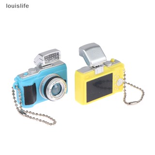 Leth โมเดลกล้องดิจิทัล ขนาดเล็ก 1:12 พร้อมพวงกุญแจไฟแฟลช LED สําหรับตกแต่งบ้านตุ๊กตา