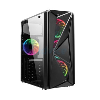 ATX CASE (NP) TSUNAMI GALAXY G15 DUAL RING PLUS TG (BLACK)