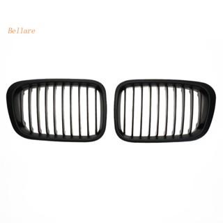 กระจังหน้ารถยนต์ สีดําด้าน 2 ชิ้น สําหรับ BMW E46 98-01 [Bellare.th]