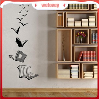 สติกเกอร์ติดผนัง แกะสลัก ลายหนังสือ สําหรับห้องนอน โซฟา ห้องสมุด (WLJQ)