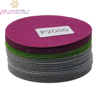 【COLORFUL】Efficient 3in Wet and Dry Sanding Discs 60pcs Assorted Grits for Superior Finish