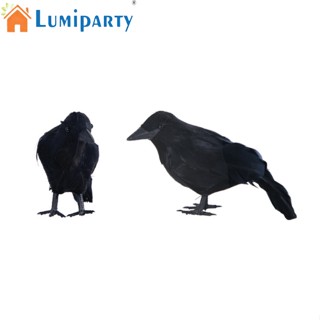 Lumiparty โมเดลอีกาพลาสติก รูปนกปลอม พร็อพถ่ายรูป สําหรับตกแต่งปาร์ตี้ฮาโลวีน