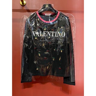 2สี ♥ เช็คสินค้าก่อนสั่ง VALENTINO COTTON LONG SLEEVE TOP เสื้อแขนยาว เสื้อยืด สเวตเตอร์ ปักคริสตัล วาเลนติโน่