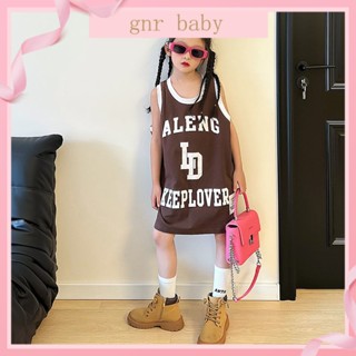 🍓GNR BABY🍋ชุดเดรสเสื้อยืด ความยาวปานกลาง และขนาดใหญ่ สไตล์เกาหลี สําหรับเด็กผู้หญิง อายุ 3-12 ปี