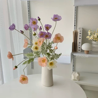 [พร้อมส่ง] Jnihouse : ดอกป๊อปปี้ ดอกไม้ประดิษฐ์ Poppy Flower (Long leaf hairs)