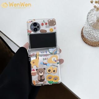 Wenwen เคสโทรศัพท์มือถือ แบบฝาพับ ลายกระต่าย หมี แฟชั่น สามชิ้น สําหรับ vivo X