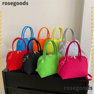 Rosegoods1 กระเป๋าถือลําลอง ผ้าสักหลาด ทรงสี่เหลี่ยม สไตล์เรโทร สําหรับผู้หญิง